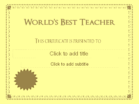 Best Teacher Award Templates