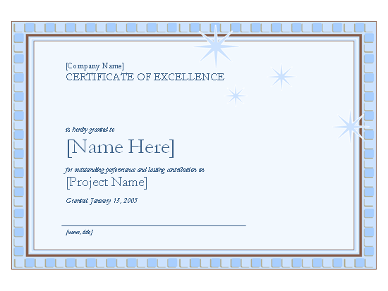 Certificate Of Employee Excellence