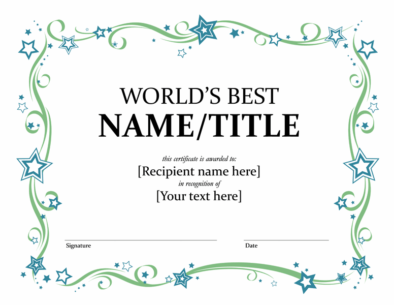 Global's Better Awarding Certificate