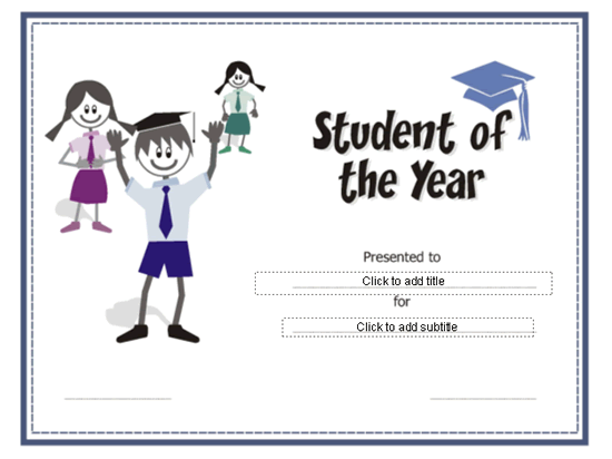 Student Of The Year Award Certificate
