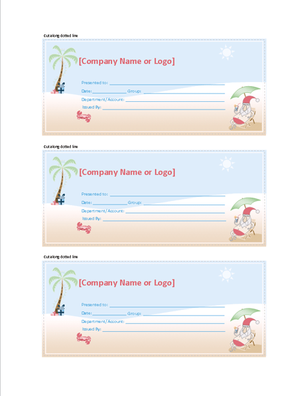 Gift Certificate (summer Santa Design)