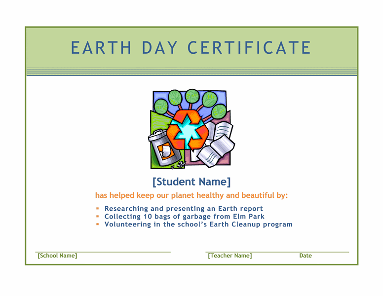 Earth Twenty-four Hours Certificate