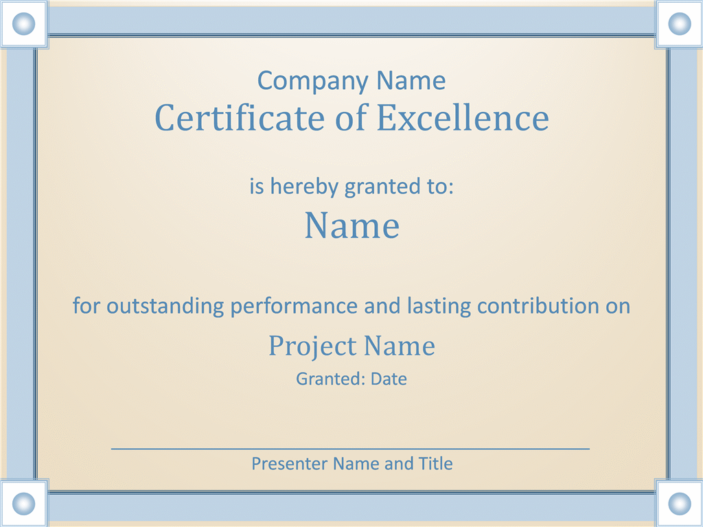 Certificate Of Worker Excellency