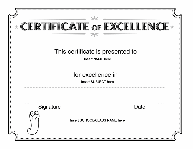 Certificate Of Excellence