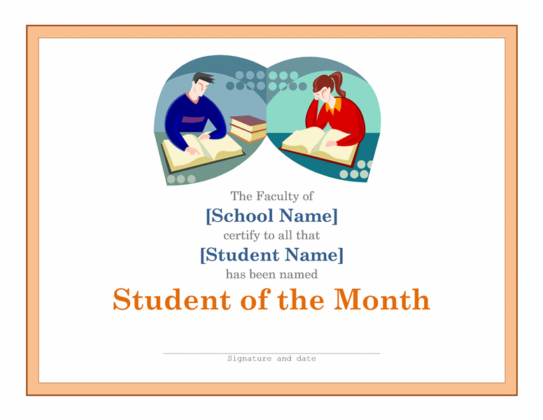 Elementary Certificate For Pupil Of The Calendar Month