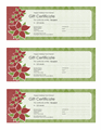 Holiday Gift Certificate (poinsettia Design)