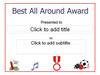 Best All Around Award Certificate