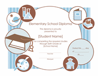 Elementary School Diploma Certificate Template