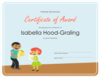 Certificate Of Awarding (simple Pupil)