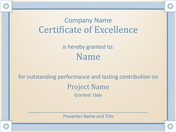 Certificate Of Worker Excellency