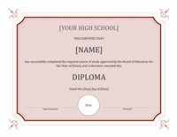 Eminent Schoolhousehousehouse Sheepskin Certificate (conventional)