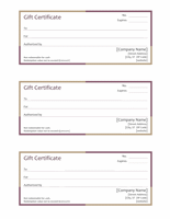 Free Gift Certificates In Multi-color Theme