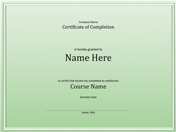 Course Of Study Of Study Pass Completion Certificate