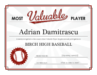 Most Worthful Participant Awarding Certificate