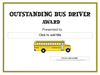 Outstanding Bus Driver Award Certificate