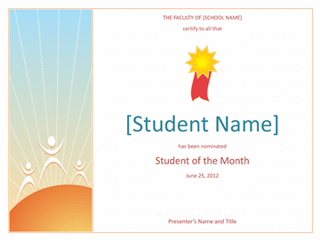 Star Student Certificate